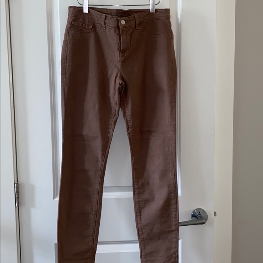 J brand tan skinny leg pants